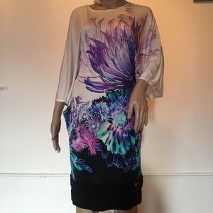 Roberto Cavalli floral midi batwing dress